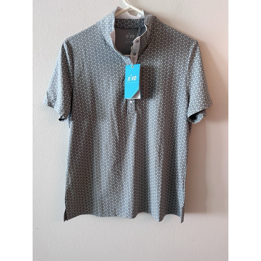 Nivo Polo Shirt Womens L Large Gray 1/4 Snap Golf Short Sleeve Performance NWT